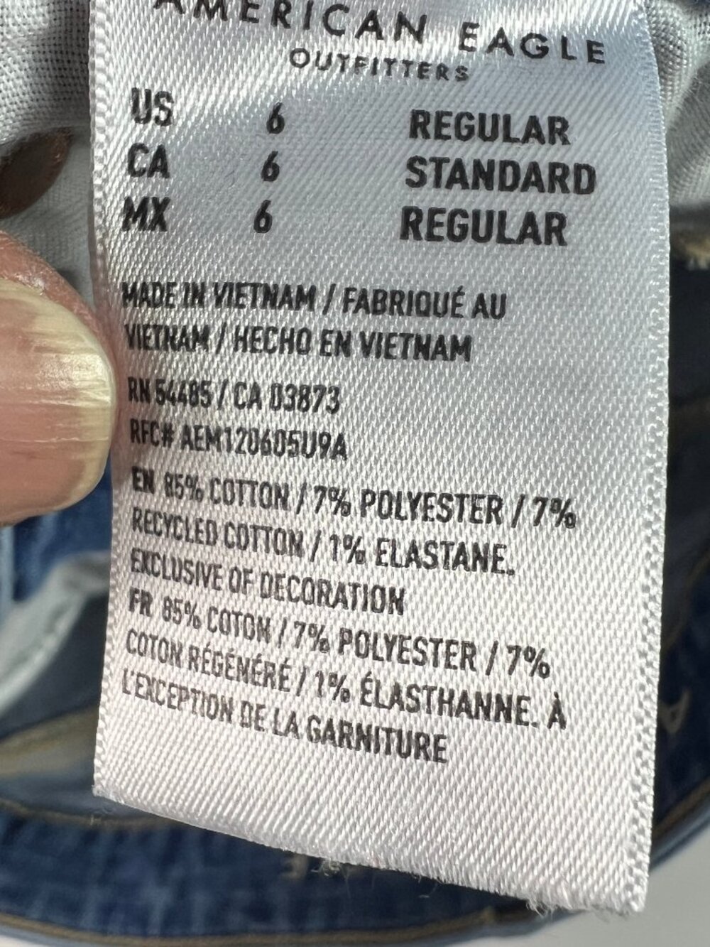 American Eagle Jeans Women 28x29* Super High Rise Flare Blue Stretch Denim Tag 6 - Picture 7 of 16